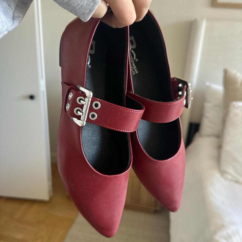 Red Anthropologie Ballet Flats